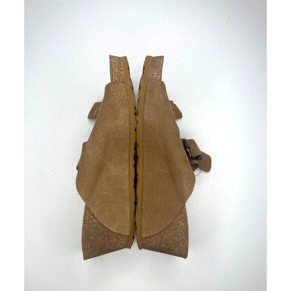 Yokono Wedge Slide Sandals Slide On Leather Beige Tan Ladies size 8 Adjustable - Picture 8 of 14